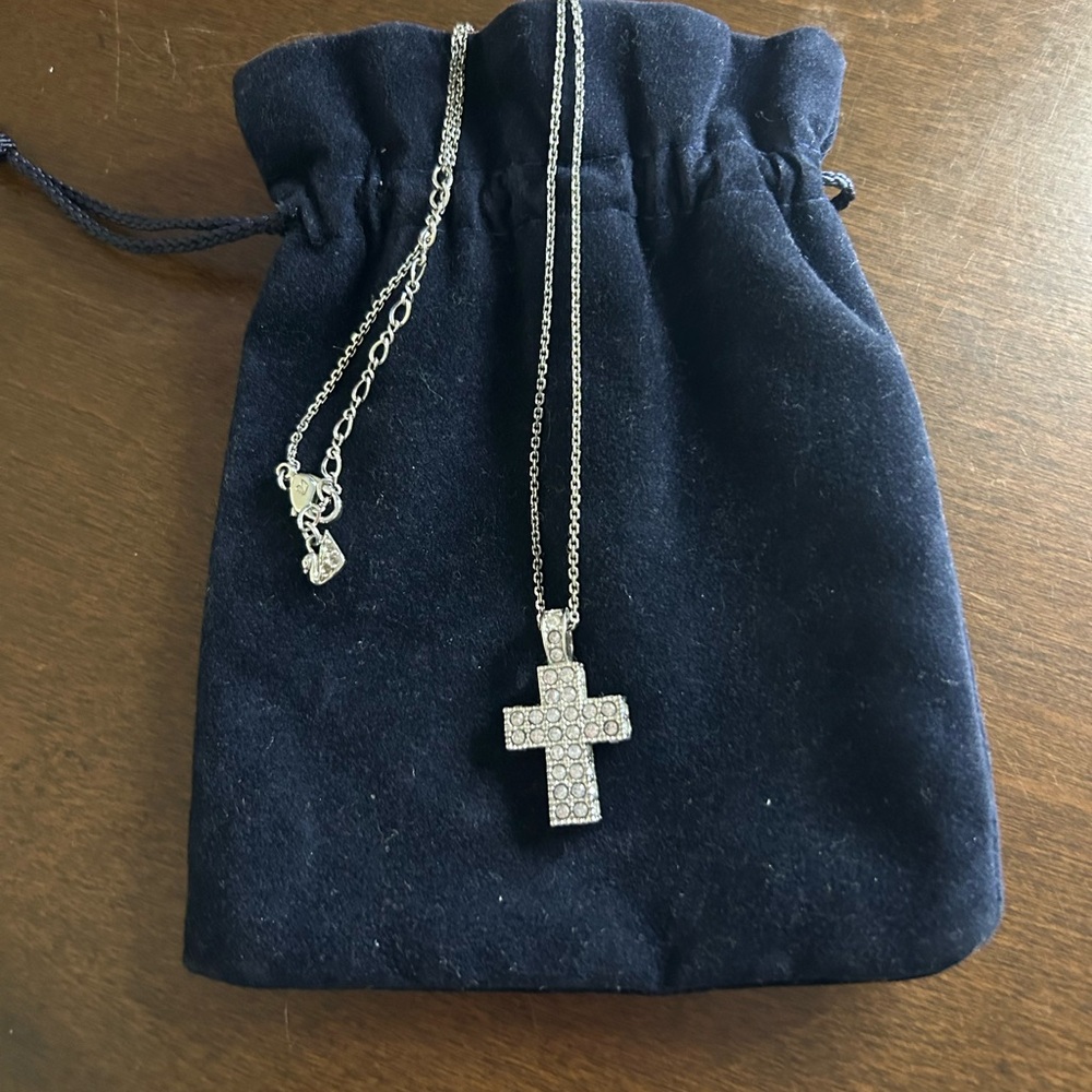 Vintage Swarovski crystal cross necklace